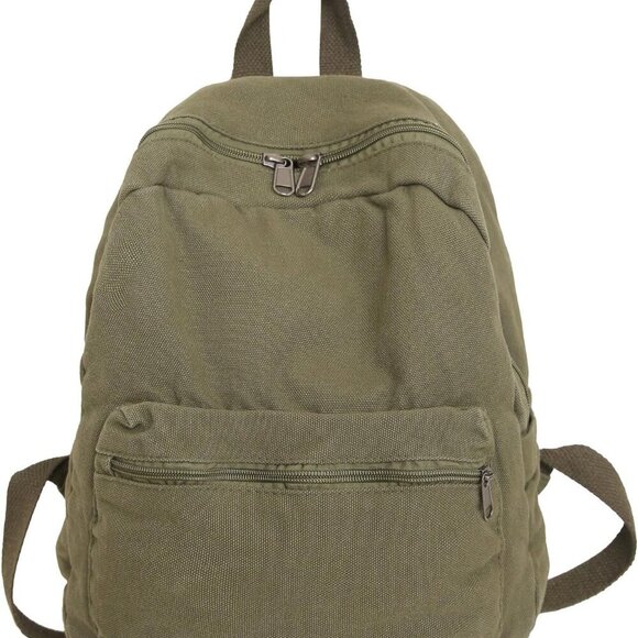 Handbags - Mini Canvas Backpack for Women Small Travel Purse Vintage Green